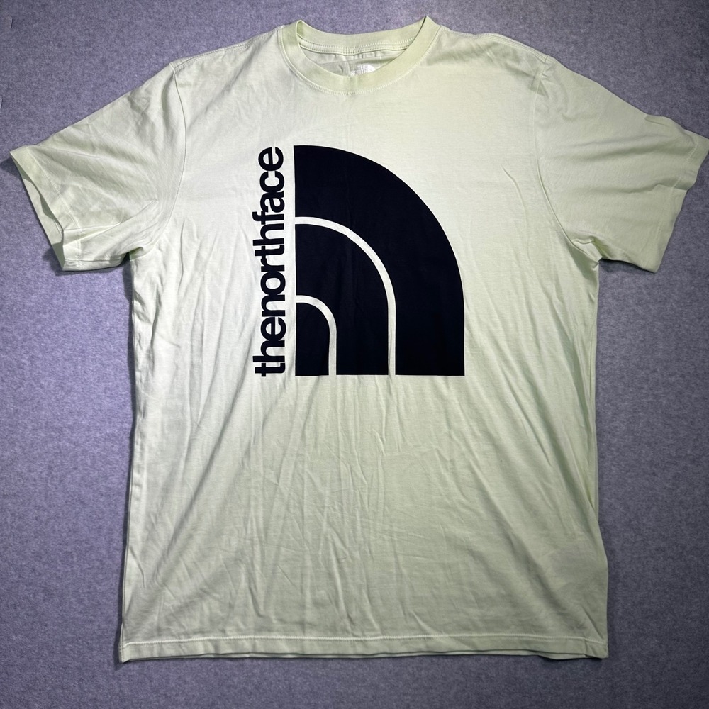 The North Face Mens Graphic Tee Pale Green Black Logo T-Shirt Large NF0A4M8L
